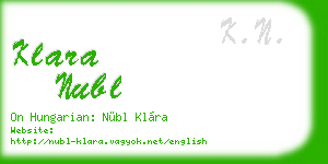 klara nubl business card