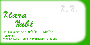 klara nubl business card